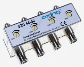 Axing Leveltuning Satellite - Szu 44-00 Sat-dampfungsblock - Aufstecken Auf Multischalter Spu