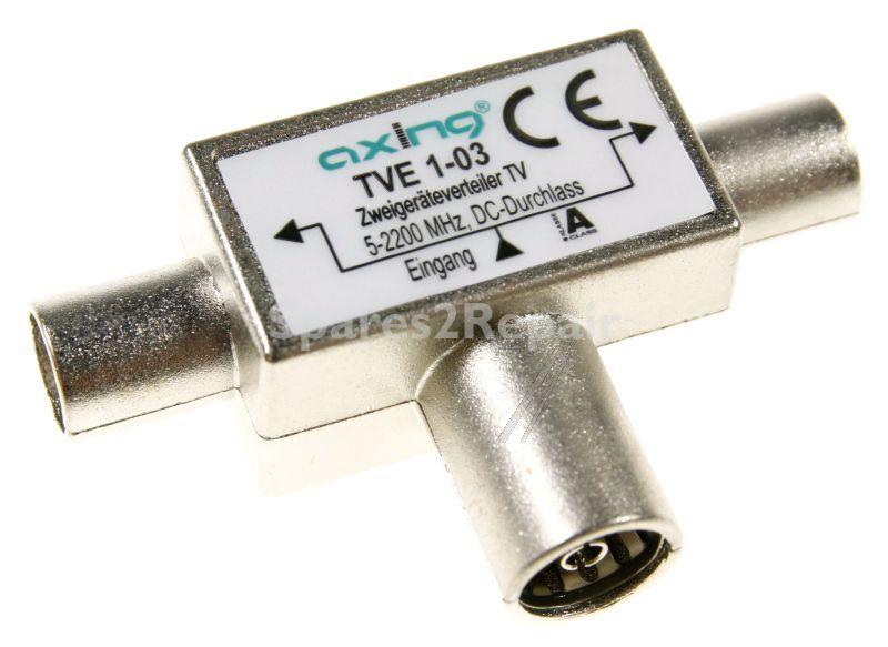 Axing Aerial Distributor 2-way - Tve 1-03 Coaxial Antenna Splitter 0,1-2200 T-shaped