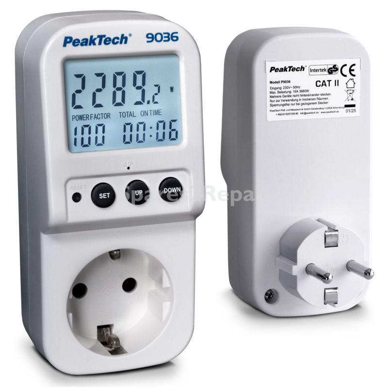 Peaktech Watt Meter - P 9036 EnergiekostenmessgerÄt Peaktech 0 1w AuflÖsung Mit Beleuchtetem Lcd - 9036