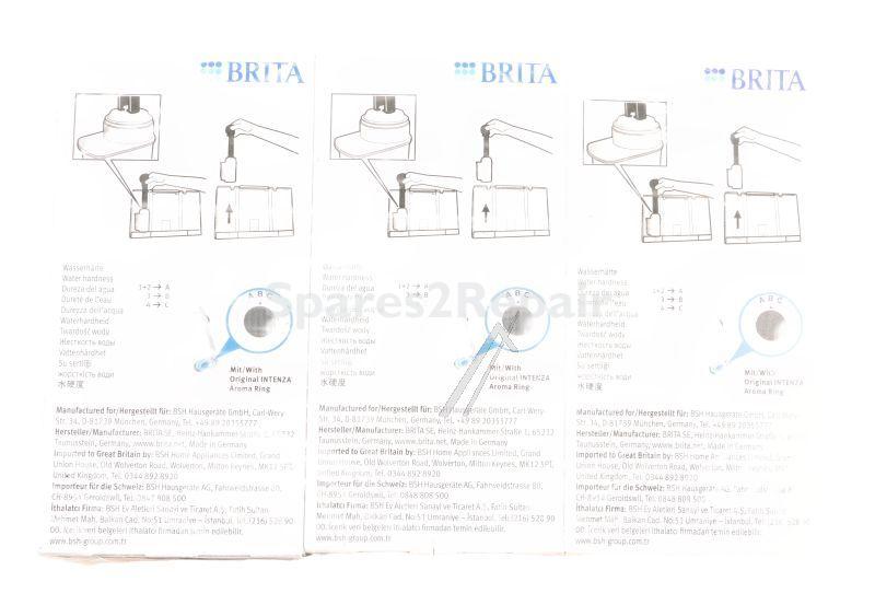Water Filter - 17008836 Water Filter Brita Intenza Water Filter For Coffee Machines Contents: 3x Water Filter [Bosch Siemens]