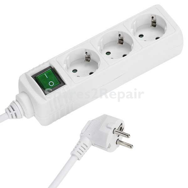 VIVANCO Three-way Plug Adaptor EBLS 3W 3-SOCKET EXTENSION CORD 16A WHITE 1.4 METERS (SCHUKO) 27014