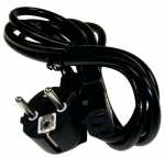 Compatible Cold Mains Plug And Lead - Power Cord Cold 3 Pins 1 8m Black Euro Plug
