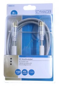 Schwaiger Koaxconnector - Antennenkabel: 110 Db-lange: 3,0m, Transparent