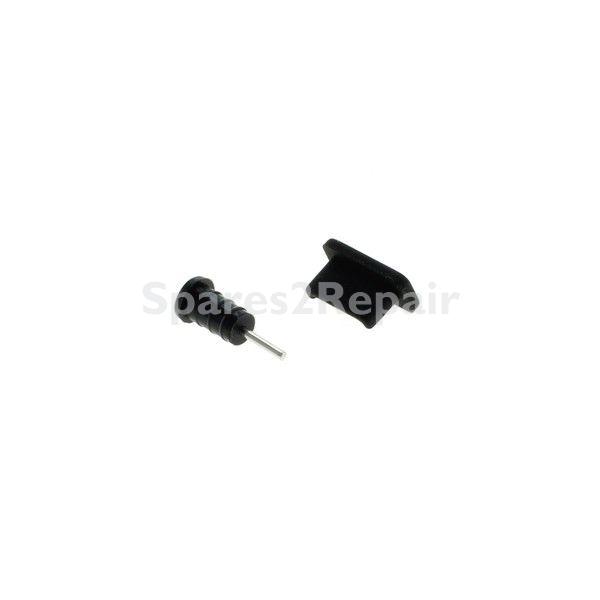 Otb Square Plug - Usb-c And Earphone Dustproof Premium Silicone Plugs, Black