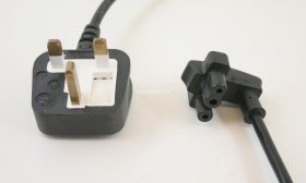 UK Mains Plug to IEC 60320-1 - For Dell Chargers